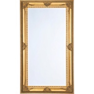 Guld spejl facetslebet barok 103x178cm - Se store Guldspejle her